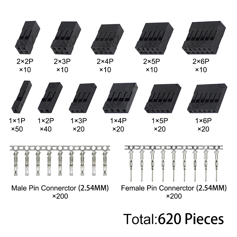 Diy Electronics Project Kit - 620PCS DuPont Header Connector Kit 2.54mm