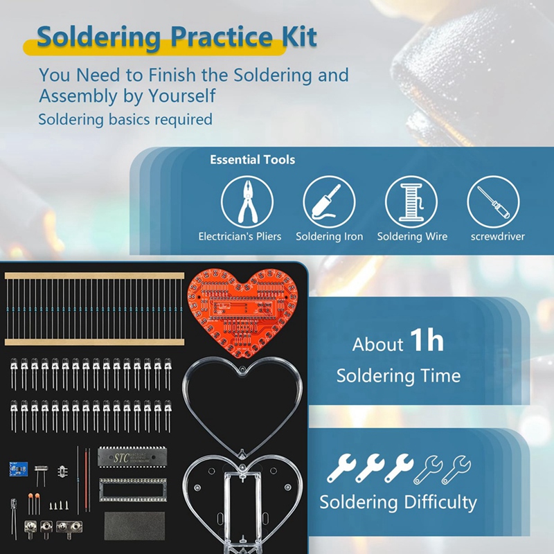 ●Soldering Practice Kit, Heart - đánh giá và giá Diy Electronics Project Kit