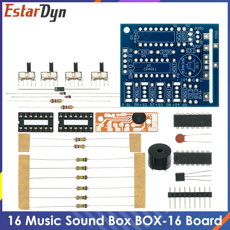 16 Music Sound Box BOX-16 Boar - đánh giá và giá Diy Electronics Learning Kit
