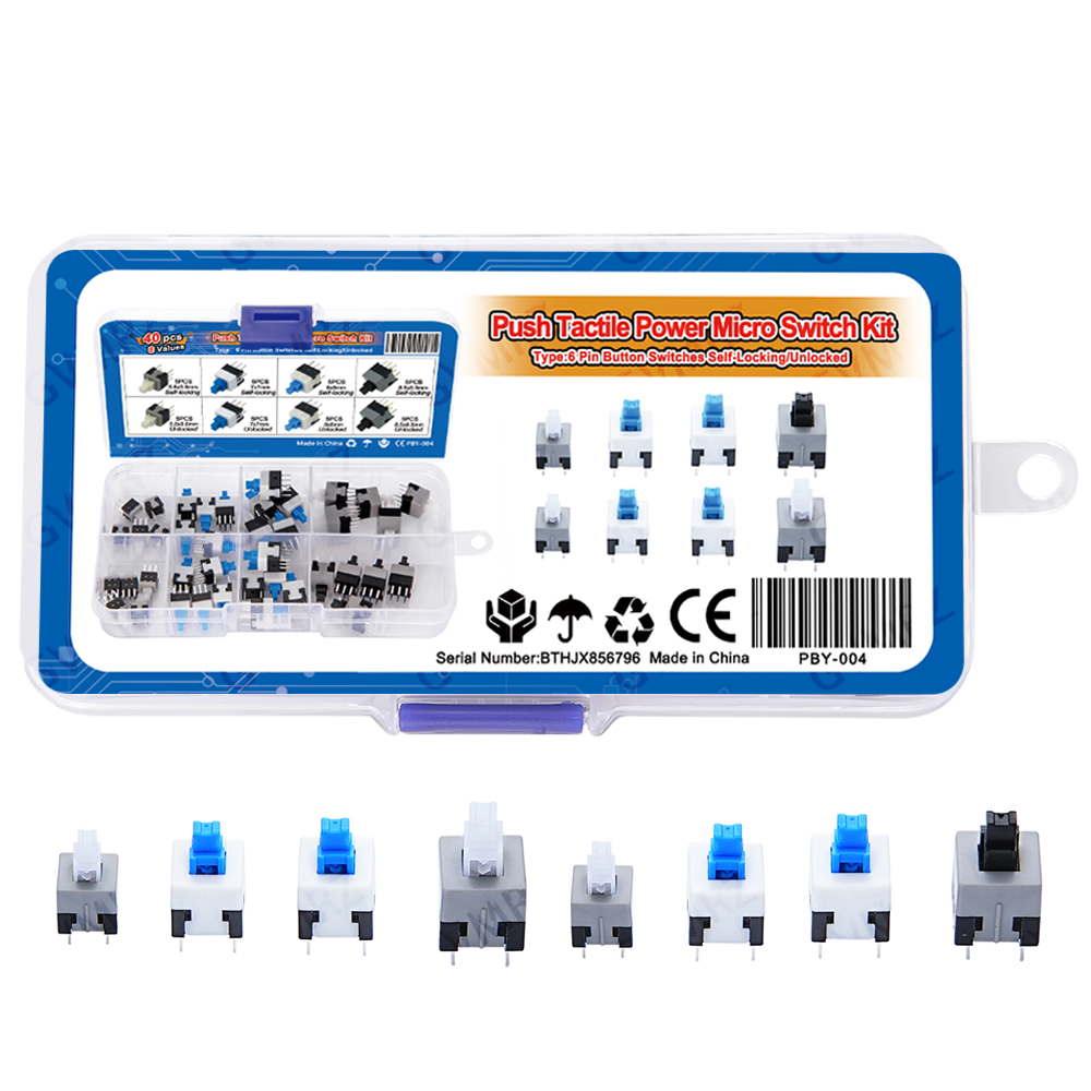 40PCS 8Values Push Tactile Mic - đánh giá và giá Diy Electronics Project Kit