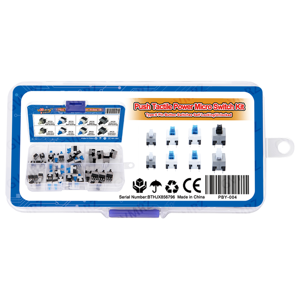 40PCS 8Values Push Tactile Mic - đánh giá và giá Diy Electronics Project Kit